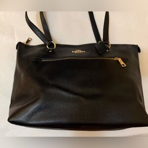 Coach Black Leather Tote Bag